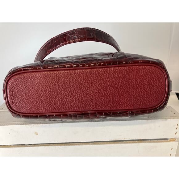 BRIGHTON D834506 RED PATTON LEATHER ANIMAL PRINT SHOULDERBAG - Picture 7 of 16